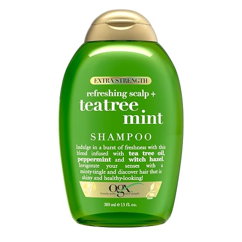 OGX, Shampoo Extra Fuerte de Tea Tree y Menta, 385 ml