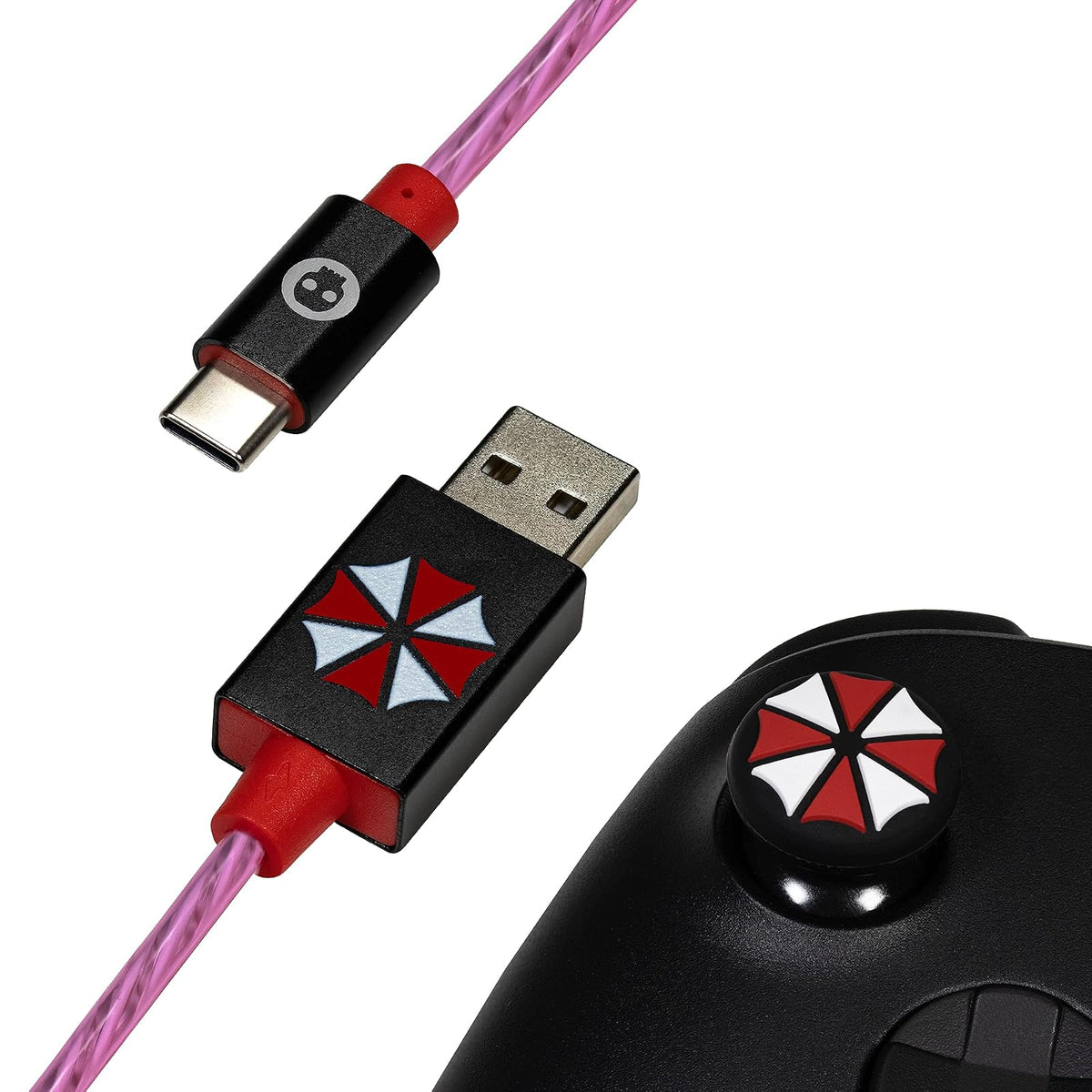 Numskull - Cable LED USB tipo C y empuñaduras para pulgar - Cable de carga rápida de 1,5 m, driver Xbox Series X Mod