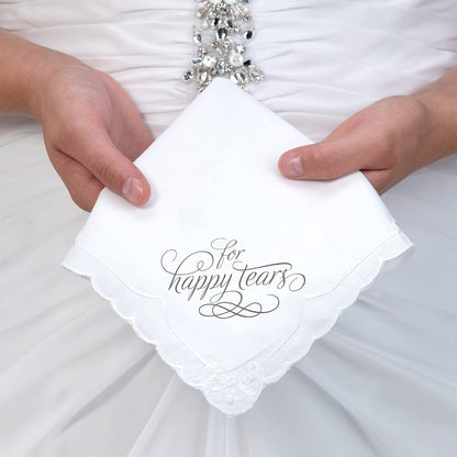 Lillian Rose Wedding Happy Tears - Pañuelo de recuerdo de 12 pulgadas, color blanco