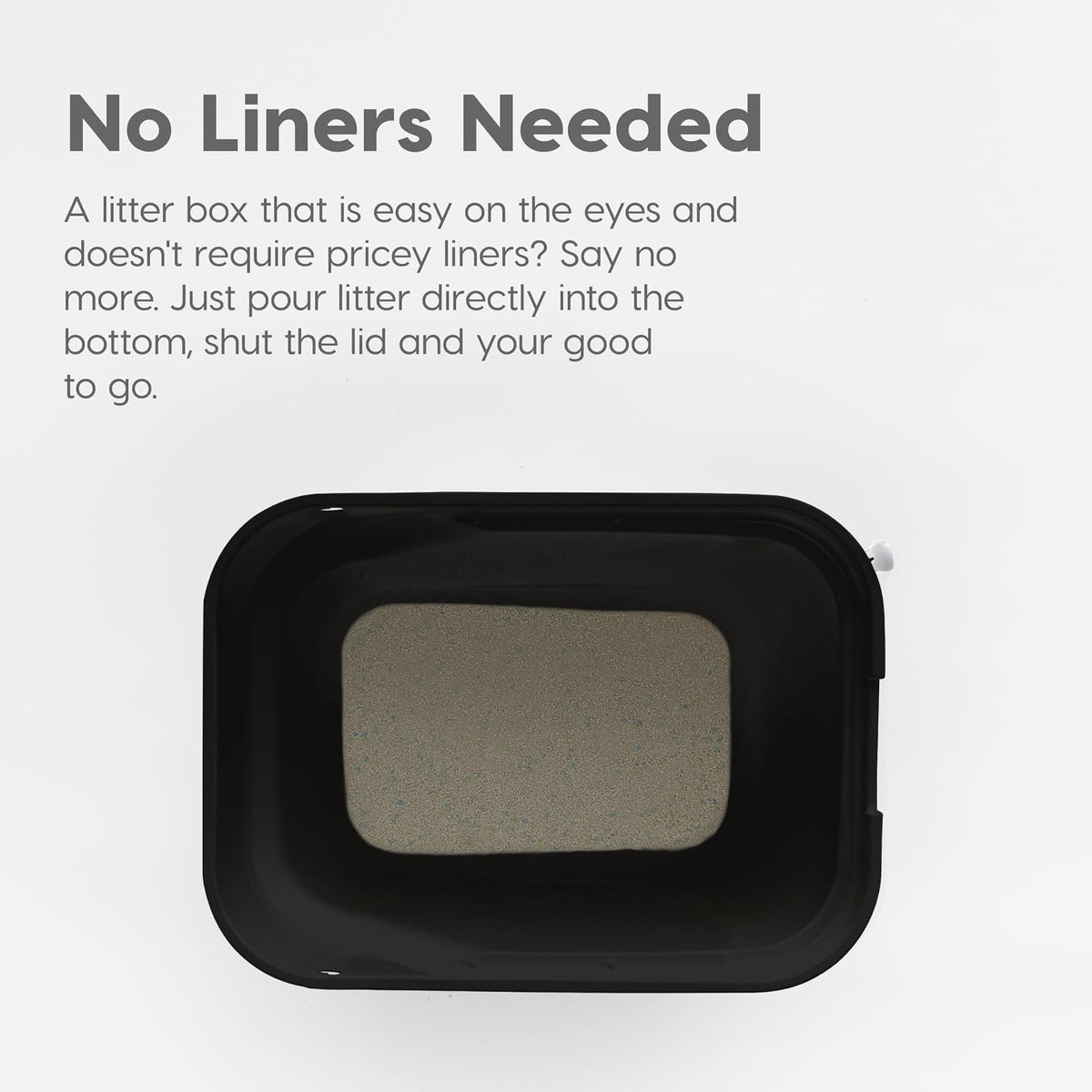 IRIS USA Caja de Arena Gato Entrada Superior, Tapa Atrapa Arena, Pala | Perfecta para hogares con varios gatos, entrada superior, diseño resistente a perros, interior amplio y fácil limpieza