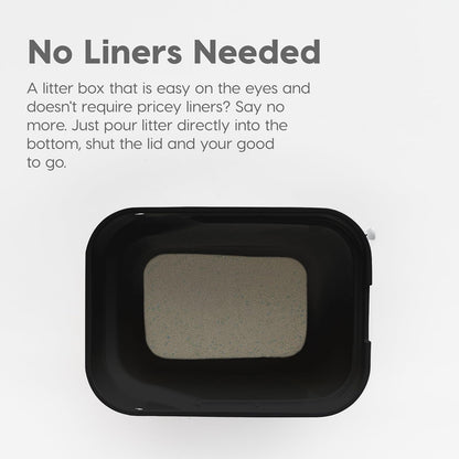 IRIS USA Caja de Arena Gato Entrada Superior, Tapa Atrapa Arena, Pala | Perfecta para hogares con varios gatos, entrada superior, diseño resistente a perros, interior amplio y fácil limpieza