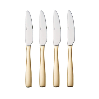 Mikasa Delano - Cubertería (20 piezas, acero inoxidable, chapado en oro)