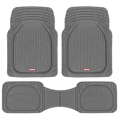 Motor Trend flextough alfombrillas - Plato hondo alfombrillas de goma resistente para automóvil SUV Camión & Van, color negro, Gris