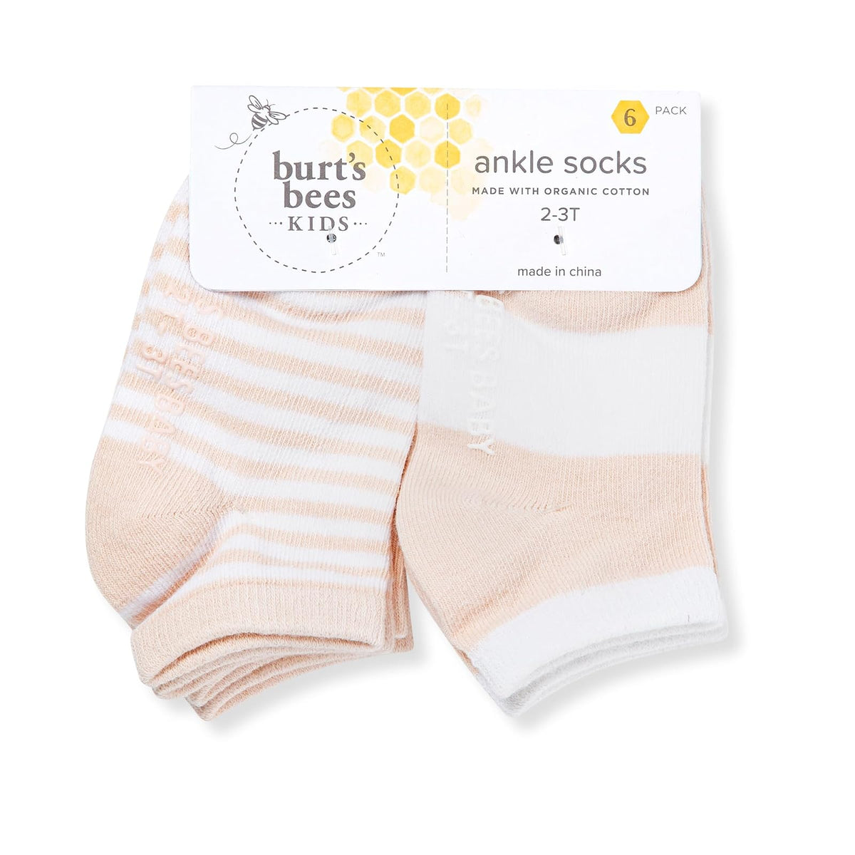 Burt's Bees Baby - Calcetines unisex para bebé con altura de tobillo o redondo, fabricados con algodón orgánico suave, 6 paquetes con agarres antideslizantes para bebés