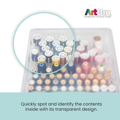 ArtBin Thread Box- Super Satchel Storage Container with Two Removable Trays for Thread spools, 9002AB