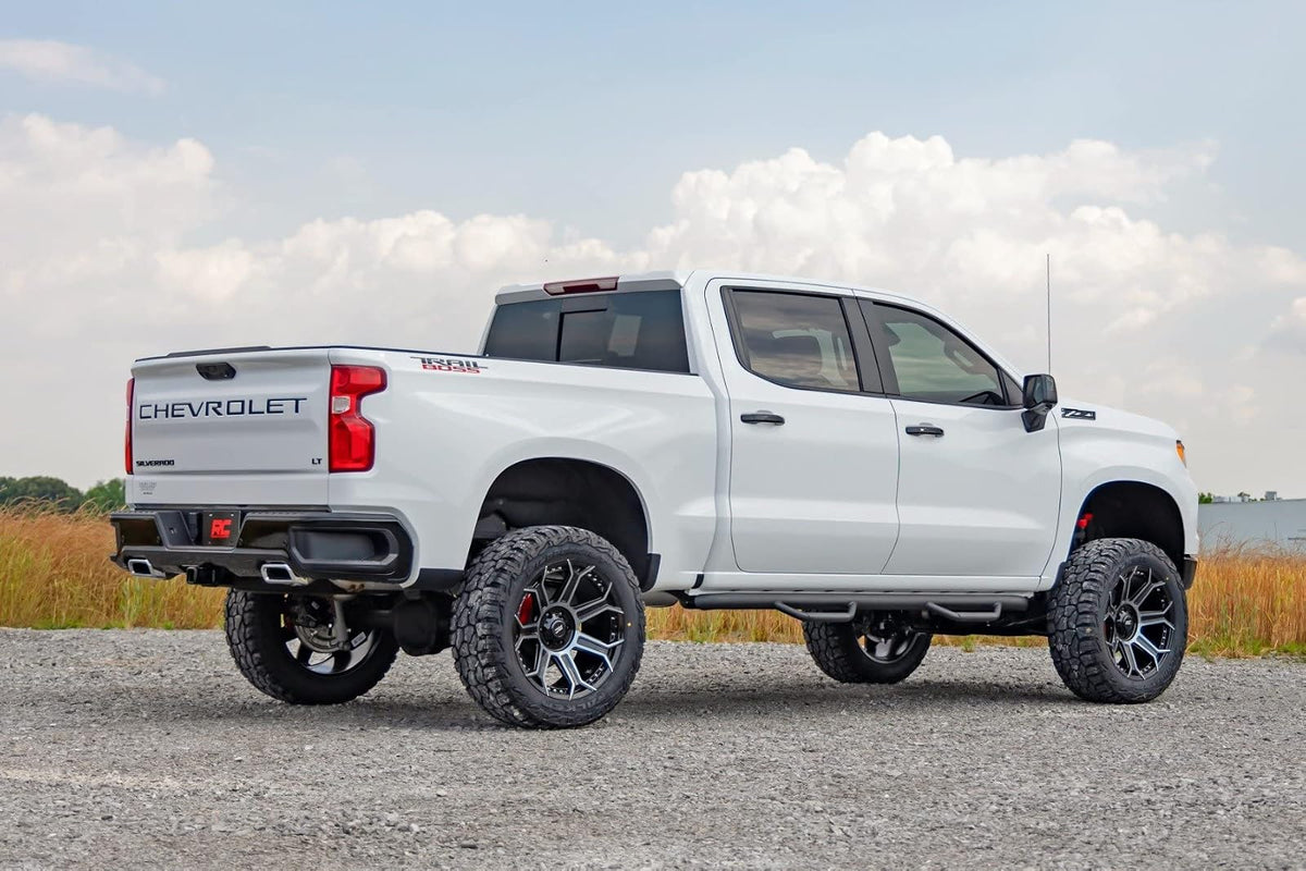 Rough Country Solapas de Lodo Delanteras y Traseras para Chevrolet Silverado 1500 2019-2025, ABS Tri-Blend Servicio Pesado 13002