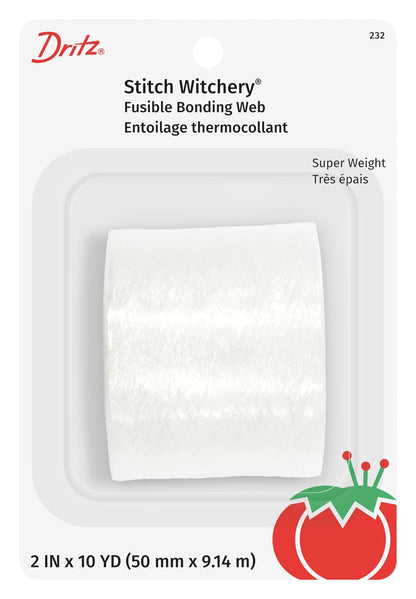 Dritz 232 Stitch Witchery, superpeso, 2 Pulgadas x 10 Yardas, Blanco