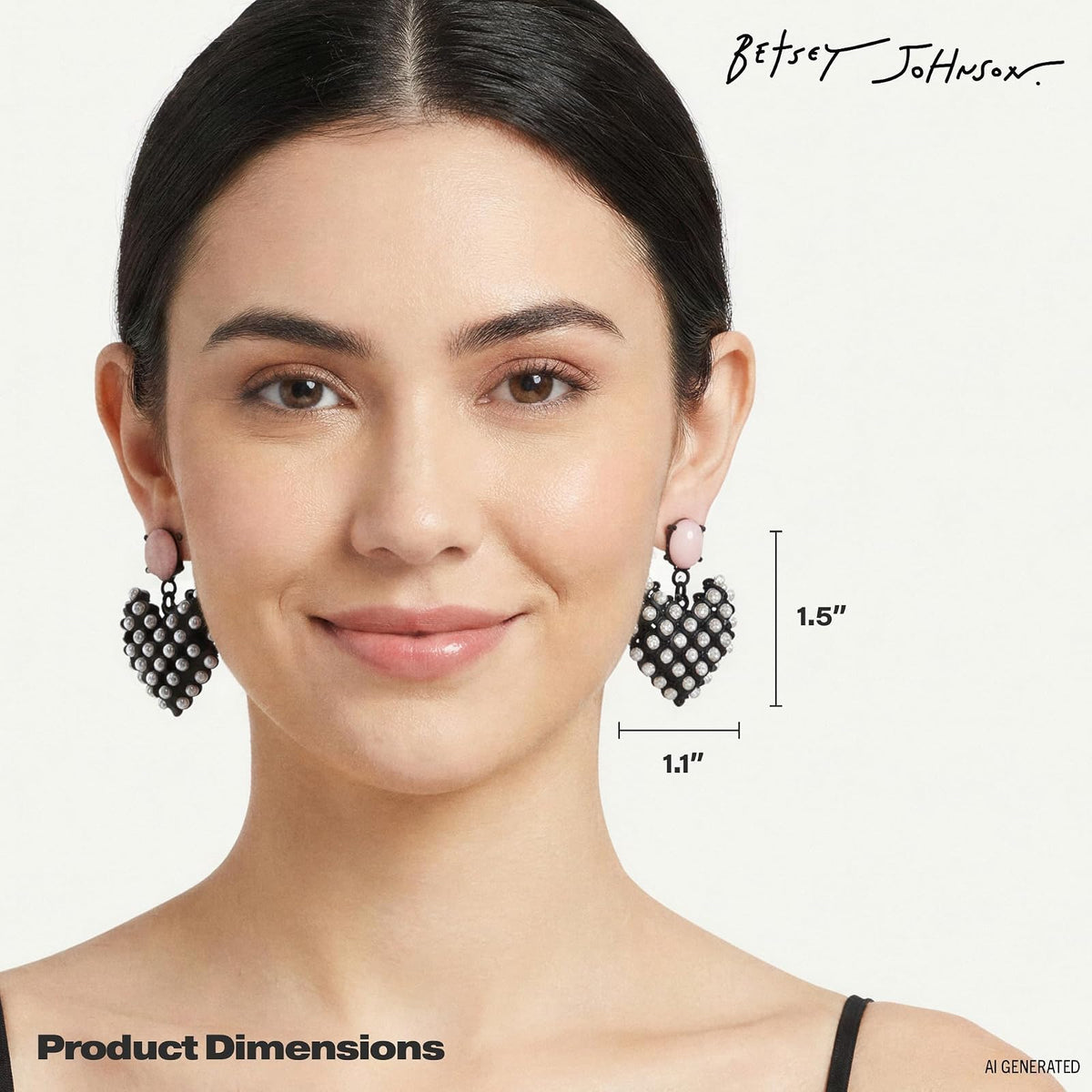 Betsey Johnson - arete colgantes de corazón