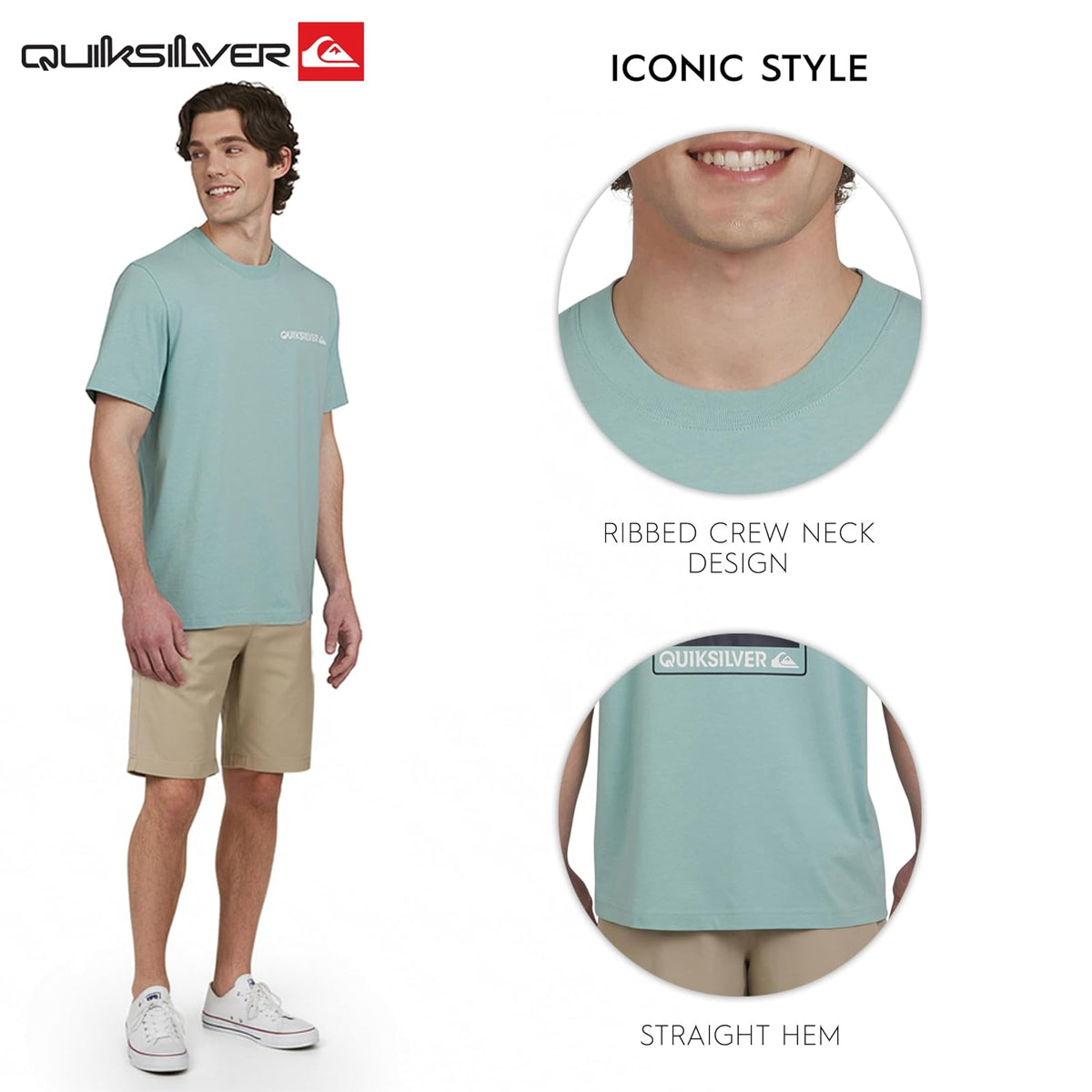 Quiksilver - Playera de Manga Corta de algodón Suave para Hombre