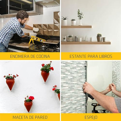 Sika - Adhesivo de Poliuretano SikaBond Ultimate Grab - Adhesivo de Agarre Instantáneo Multiusos - Excelente Adherencia e Impermeable - Uso Interior y Exterior - Impermeable - Gris - Cartucho 300 ml