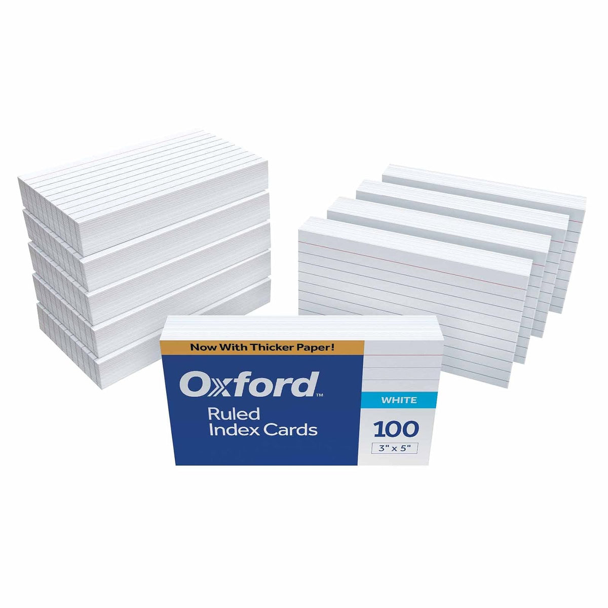 Oxford - Tarjetas de índice rayadas, 3 x 5 pulgadas, blancas, 1000 tarjetas (10 paquetes de 100) (31)