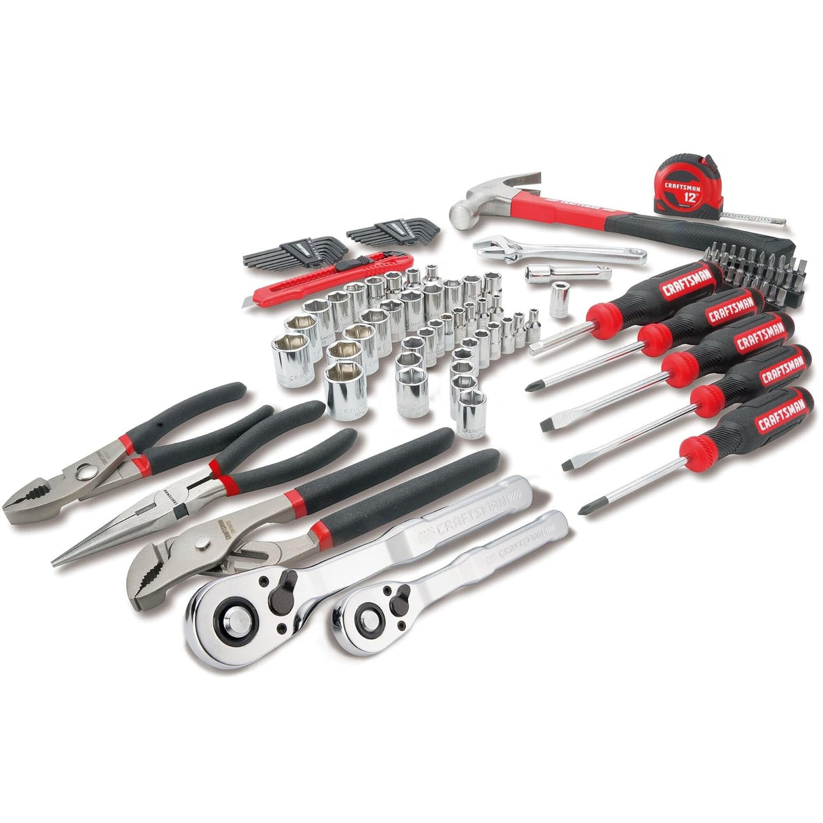 Craftsman Kit de Herramientas de 102 Piezas para el Hogar y el Automóvil con Llaves SAE y Métricas