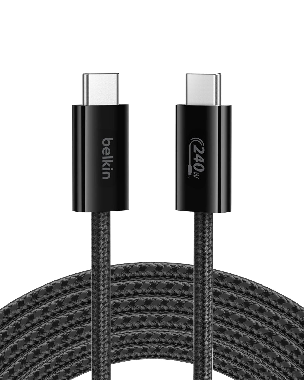 Belkin Cable USB-C a USB-C 240W Carga Rápida Trenzado - Negro - - 10 pies