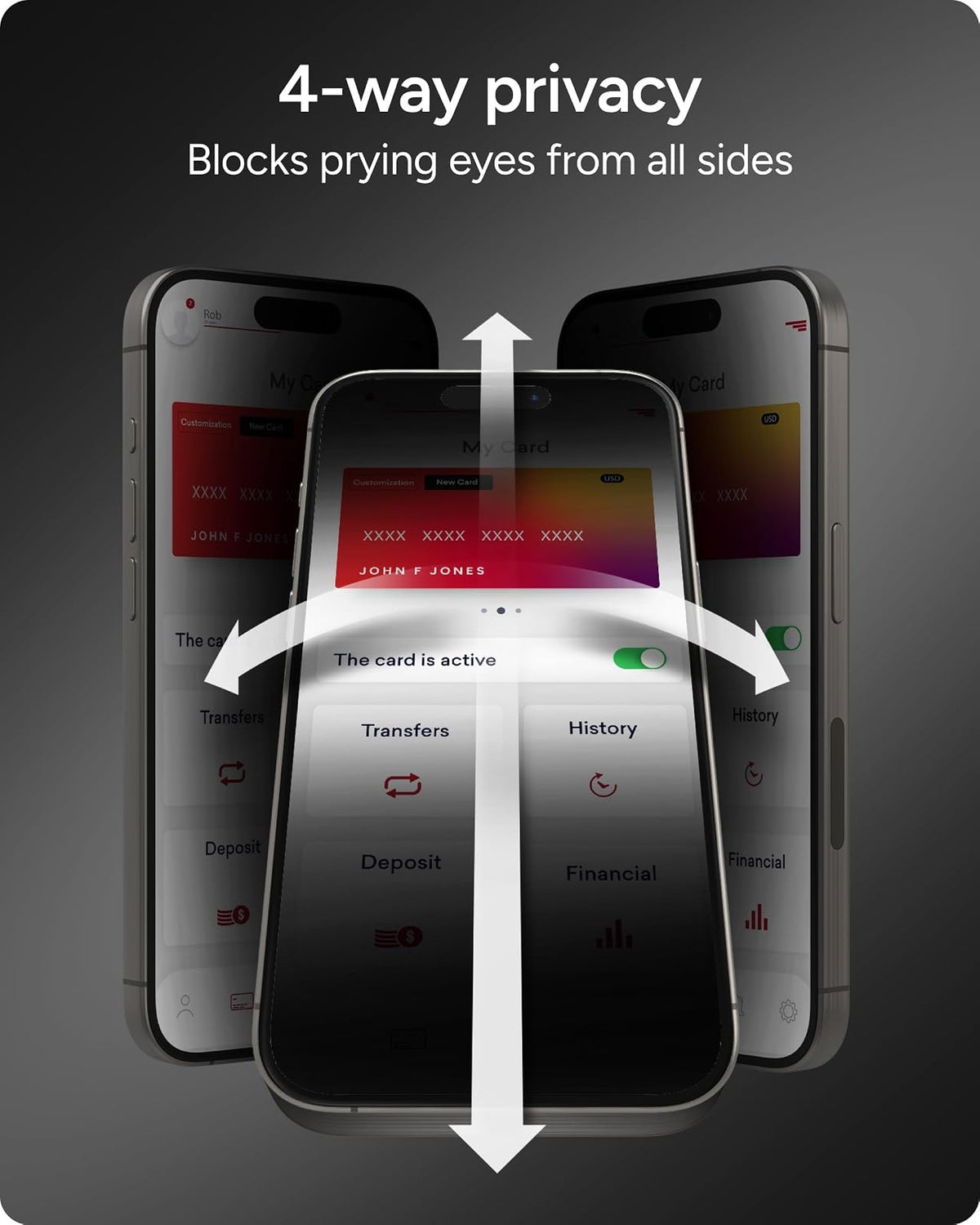 ZAGG Protector de pantalla IS-GL EL Privacy 360 E-Apple-Michael LGPro-CFS-FG para iPhone 16 Pro Max, Vidrio de aluminosilicato reforzado, 5H, Brillante