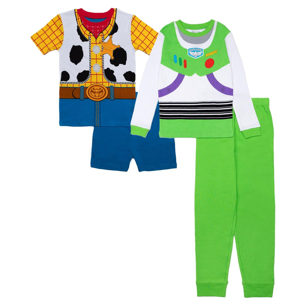 Toy Story Toy Story - Pijama de algodón (4 Piezas) Juego de Pijama para Niños