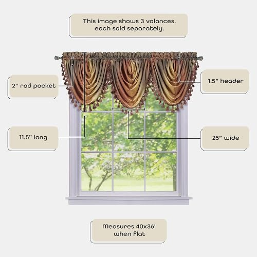 Achim Home Furnishings Ombre Cascada Cenefa, 99 cm de Largo x 101 cm de Ancho, Autumn, 1 uds. por Paquete