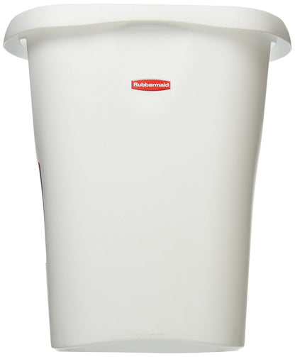 Rubbermaid – Cesto Rectangular sin Tapa que se Ajusta junto al Inodoro y Dentro de Gabinetes, Bote con Borde Reforzado que Sujeta la Bolsa, Capacidad de hasta 11 L, Blanco FG5L5100WHT