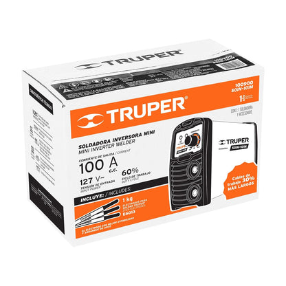 Truper SOIN-101M, Mini soldadora inversora 100 A 127 V ligera y compacta