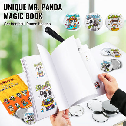 VEVOR - Máquina para hacer botones, varios tamaños de 1.25 + 2.25 pulgadas, kit de prensa de perforación de insignia, regalos para niños, suministros para hacer botones con 500 piezas de botón y