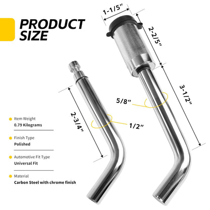MaxxHaul 50058 Candado Receptor Enganche con Pasadores 5/8" y 1/2" Negro Estándar para Receptores 1-1/4" 2" 2-1/2" SUV/Camionetas