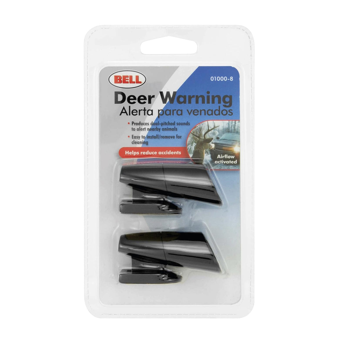 Bell Automotive 22-1-01000-8 Advertencia de Ciervo Negro, Ayuda a Reducir Accidentes, Alerta a Animales, fácil de Instalar
