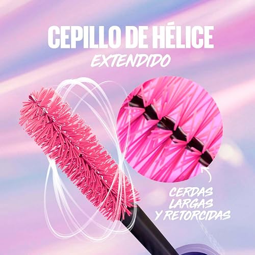 Maybelline The Falsies Surreal Extensions Máscara de Pestañas, Voluminizadora a Prueba de Agua, Larga Duración hasta 24 Horas, con Cepillo de Hélice, Color Negro