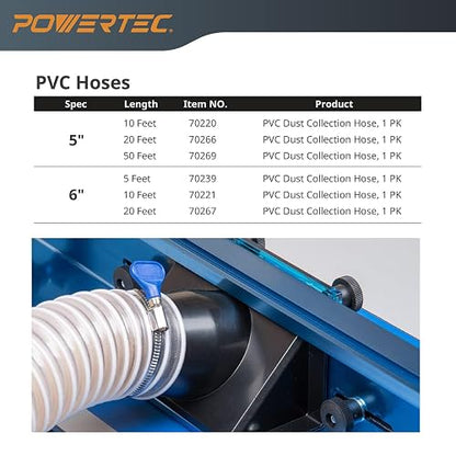 POWERTEC 70129 manguera flexible de PVC resistente de 2-1/2 pulgadas x 10 pies