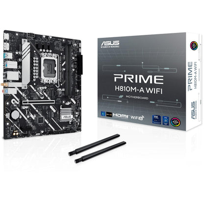 ASUS Tarjeta Madre Prime H810M-A WiFi LGA 1851 2X DDR5 2X M.2 PCIe 4.0 USB-C WiFi 6E BT 5.3 Micro ATX