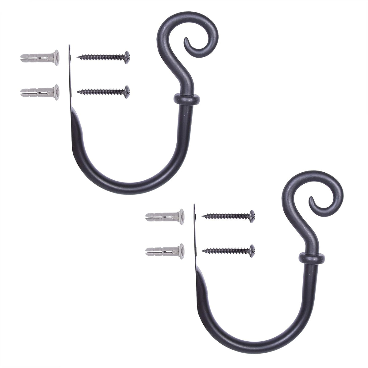 Kenney 54119 Arts and Crafts Holdback Hook Pair, Medium, Black