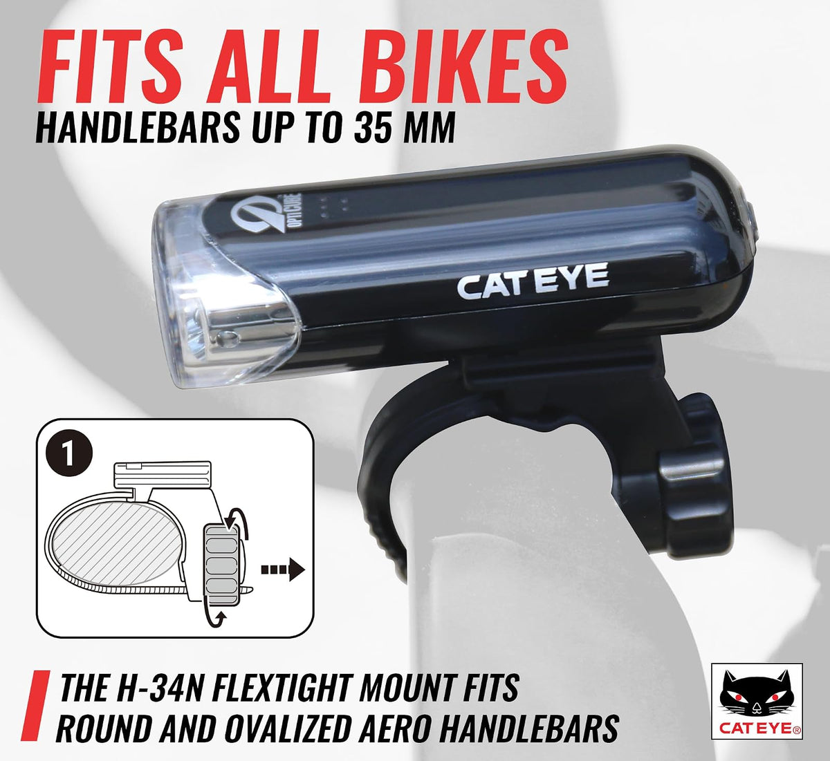 CATEYE, HL-EL135 - Faro de Seguridad LED para Bicicleta