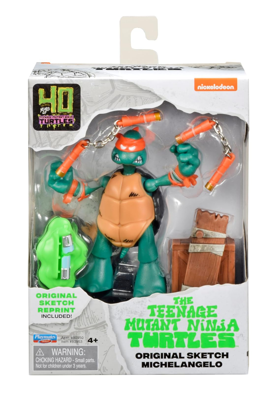 TMNT Classic - Michelangelo 40th Anniversary Sketch Figura De Acción Articulada con Boceto Original Incluido Edición Coleccionable
