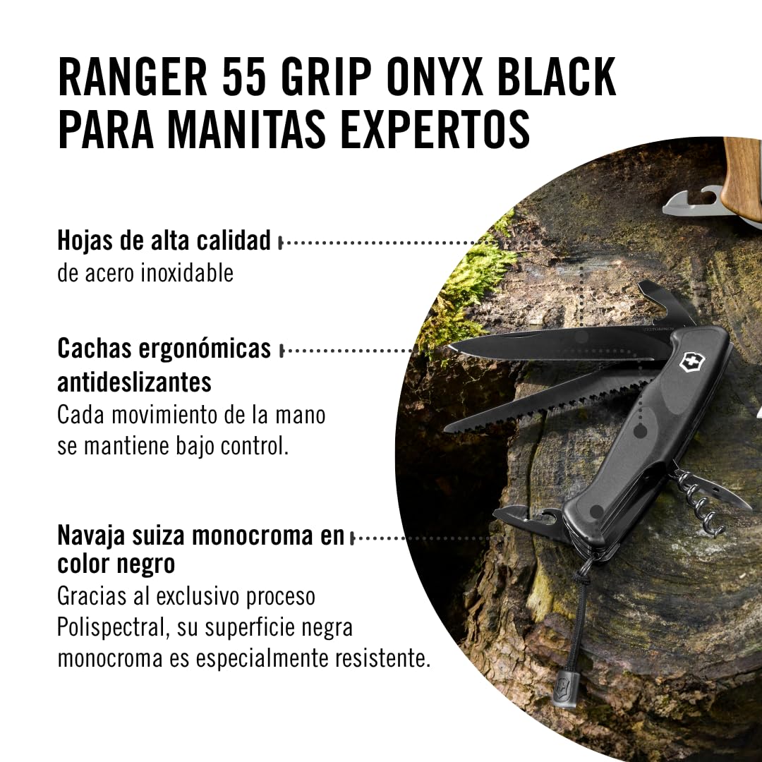 Victorinox Ranger Grip 55 Onyx Black, 12 Usos