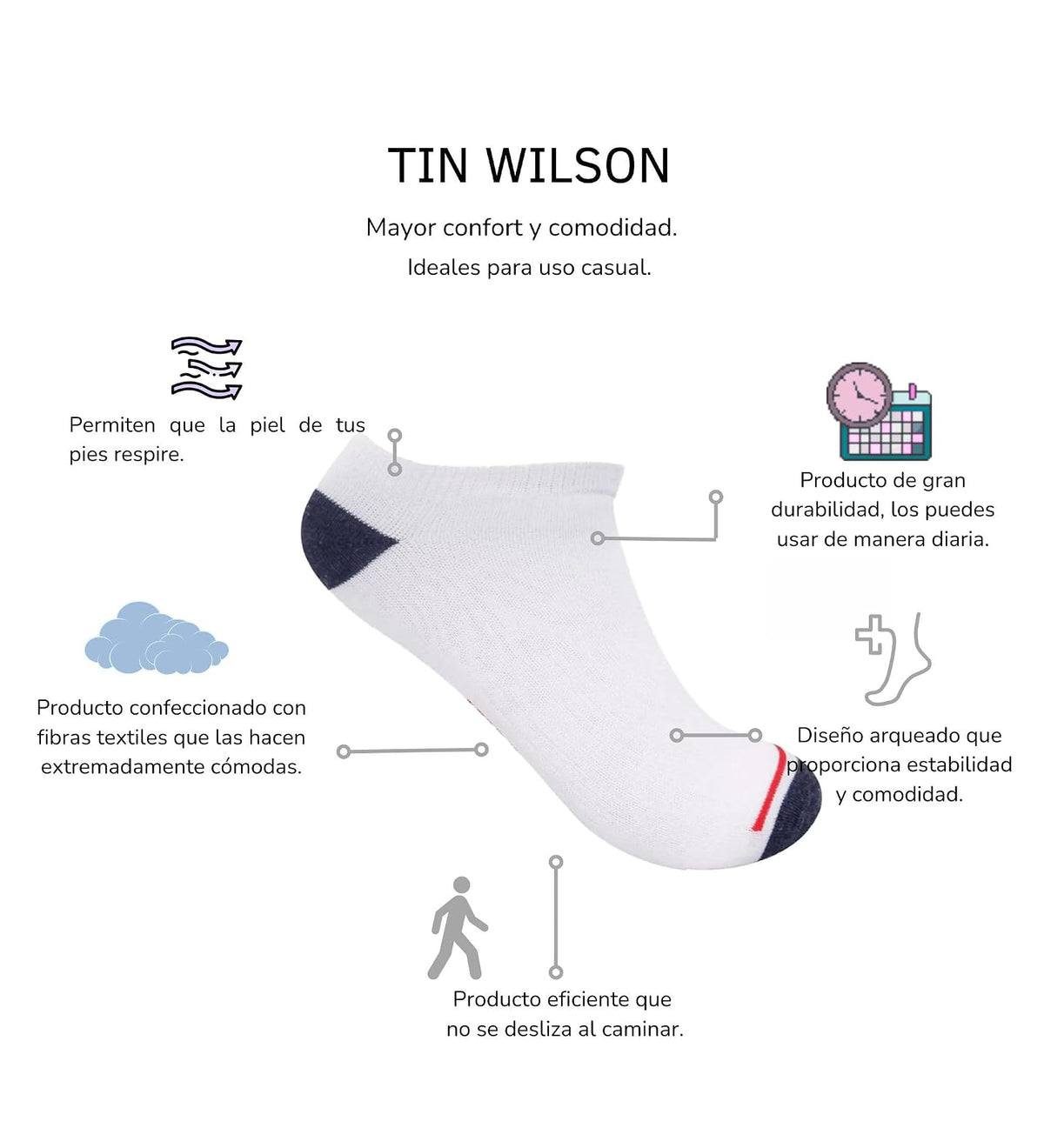 Wilson 10 Piezas Tin para Hombre, Color Blanco con Detalles, Talla Única, 8776