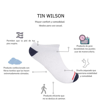 Wilson 10 Piezas Tin para Hombre, Color Blanco con Detalles, Talla Única, 8776