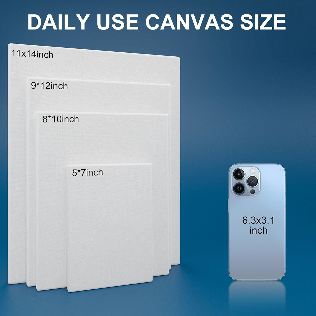 Artkey - Lienzos para pintar de 8 x 10 pulgadas, 10 unidades, lona estirado de perfil de 5/8 pulgadas, 100% algodón, lona en blanco blanco