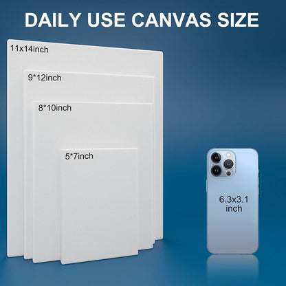 Artkey - Lienzos para pintar de 8 x 10 pulgadas, 10 unidades, lona estirado de perfil de 5/8 pulgadas, 100% algodón, lona en blanco blanco