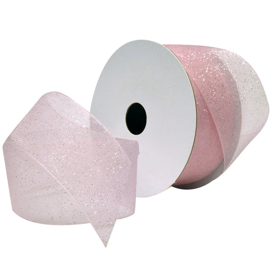 Morex Ribbon azúcar pura, Organdí, 3,81 cm por 22,86 m, rosa claro