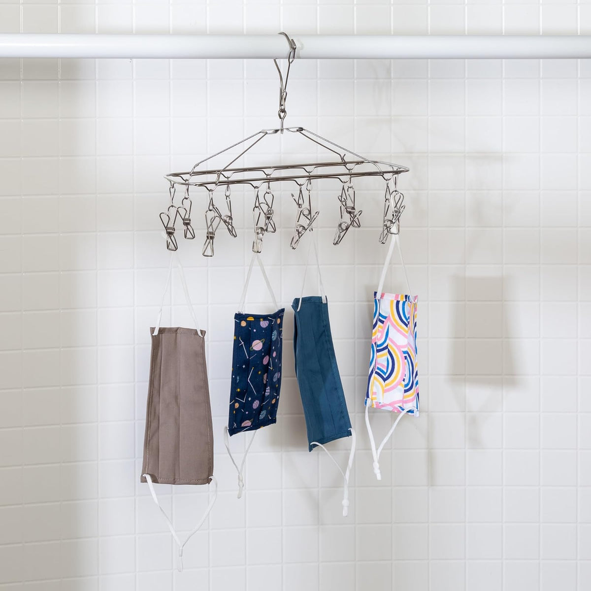 Honey-Can-Do DRY-01102 - Percha de Ropa para secar Ropa con 12 Clips, Chapado en Cromo