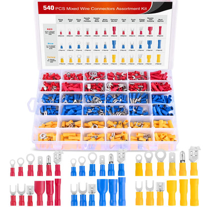 Nilight - Kit surtido de conectores de cables eléctricos de calibre 22-16/16-14/12-10, 540 piezas