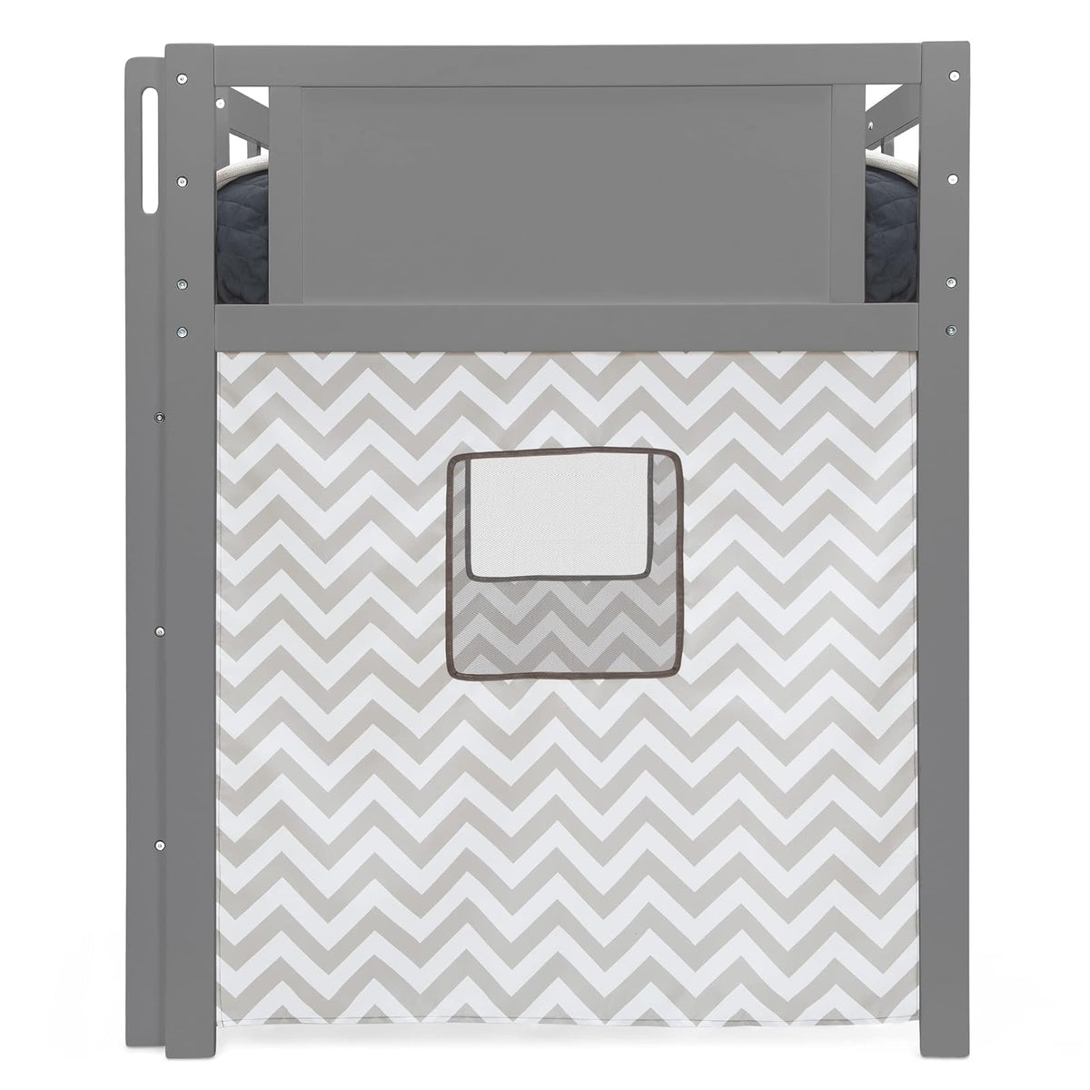 Delta Children Carpa Tipo Cortina para Cama Alta Twin (la Cama se Vende por Separado) - Estilo: Gris Chevron