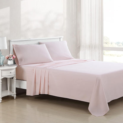 Laura Ashley - Juego de sábanas Queen con Fundas de Almohada para recámara | Sábana bajera ajustable de algodón y satén totalmente elástica, ajuste seguro de bolsillo profundo, fácil cuidado