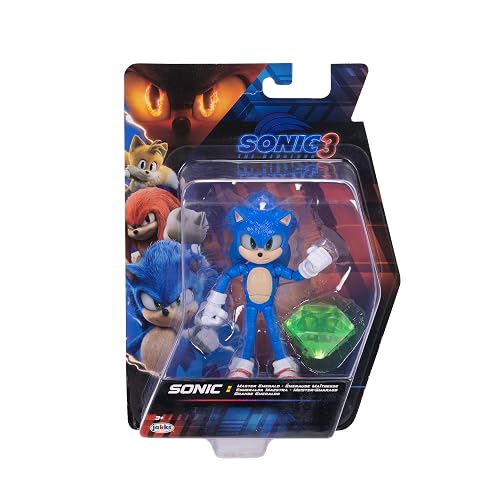 Figuras de acción de 13 cm de la película Sonic The Hedgehog 3: Sonic con Esmeralda, edición 3.
