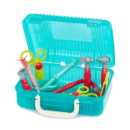 Battat Kit médico de Lujo con maletín para Juego de médicos | Set de 11 piezas con estetoscopio, termómetro, jeringa, tijeras y maletín para juego de médicos, 3 años y +