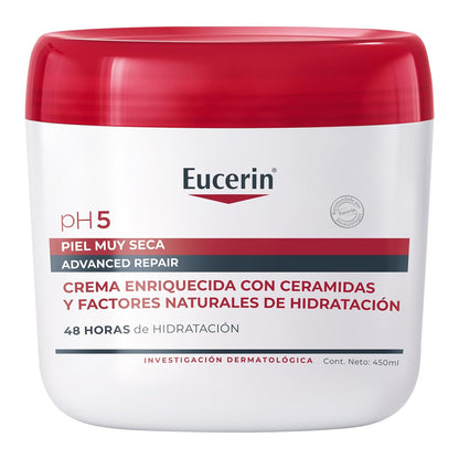 EUCERIN PH5 Advanced Repair Crema Corporal para Piel Muy Seca 450ml Enriquecida con Ceramidas y Factores Naturales de Hidratación
