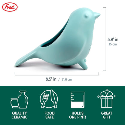 Colador de cerámica de Fred BLUE BIRD, encantador, diseño único, colador de bayas, divertido accesorio de cocina