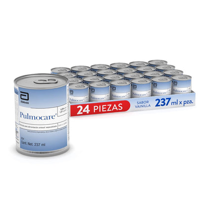 Pulmocare - Caja con 24 piezas de 237ml, Sabor Vainilla, Ideal para Pacientes con Enfermedades Pulmonares, Libre de Glucosa y Gluten