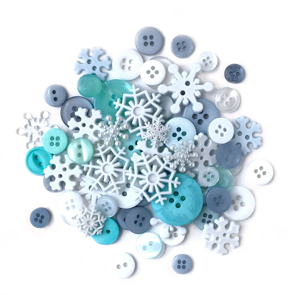 Buttons Galore - Paquete de 50 Botones de Copos de Nieve