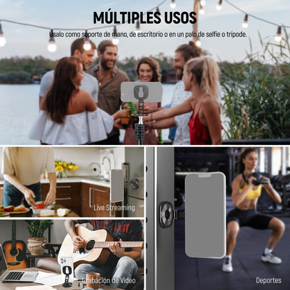 NEEWER - Soporte magnético Doble para teléfono Celular, Soporte de trípode con Rosca de 1/4 Pulgadas y Soporte para Zapato fría, Compatible con MagSafe iPhone, Samsung Android para grabación de Video