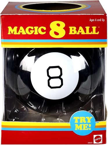 Mattel Games Juego de Mesa Magic 8 Ball para niños de 6 años en adelante | Aspecto retro para niños, adolescentes, familias, regalos, fiestas y viajes, DHW39