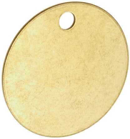 Brady 23211 2" Diameter B-907 Brass Round Blank Brass Valve Tags (Pack Of 25)